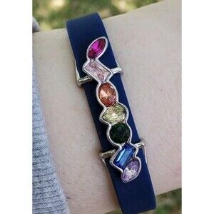 Keep Collective Rainbow Pave Geo Bar Silver Retired Rare NIB